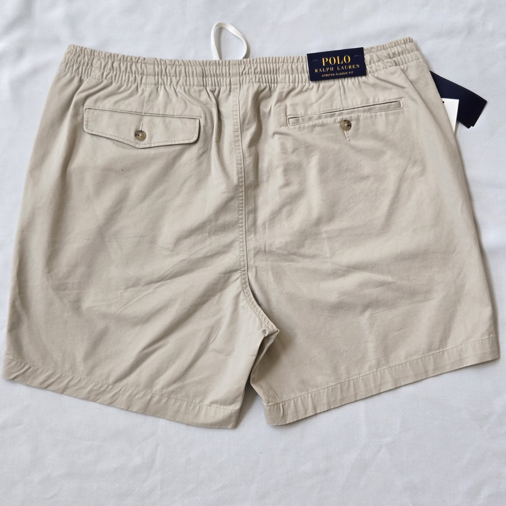 Polo Ralph Lauren Shorts Men's 2XL Tan Flat Front Core Replen Preppy Classic Fit